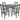 Set masa Akira T2, cu 4 scaune Caldera C38 - Grafit (n10-gf16x)