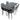 Set masa Ami 40 negru, cu 4 scaune tapitate gri deschis