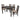 Set masa extensibila Akira T13, cu 4 scaune Norio C37 - wenge (b7-w27a)