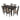 Set masa extensibila Akira T13, cu 6 scaune Norio C37- wenge (b7-w2)