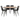 Set masa fixa Alessa T88 stejar, cu 4 scaune Campo C206 - gri
