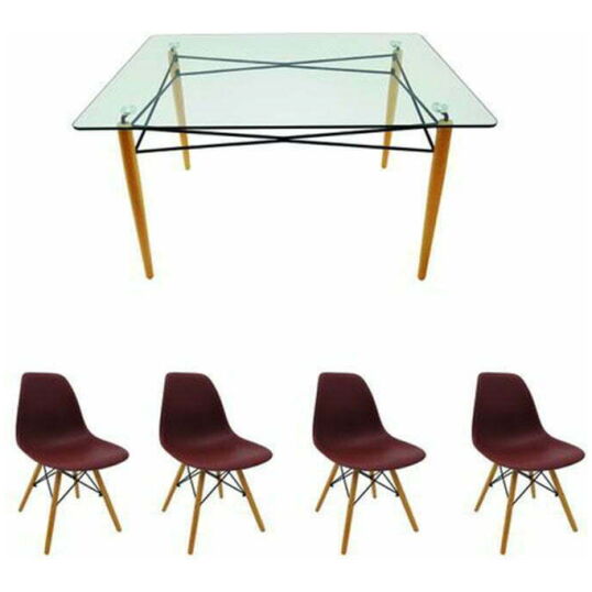 Set masă cu 4 scaune, MB-61, culoare maro