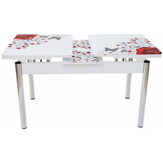 Set masa mercan cu 6 scaune , trandafiri rosii - imagine 4
