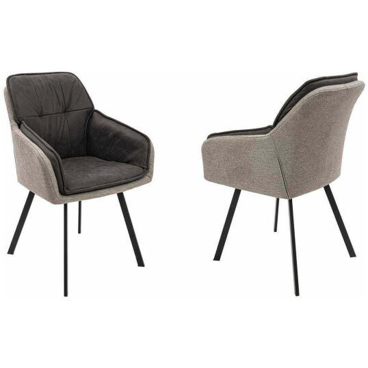 Scaun living S-167, material textil, gri - imagine 6
