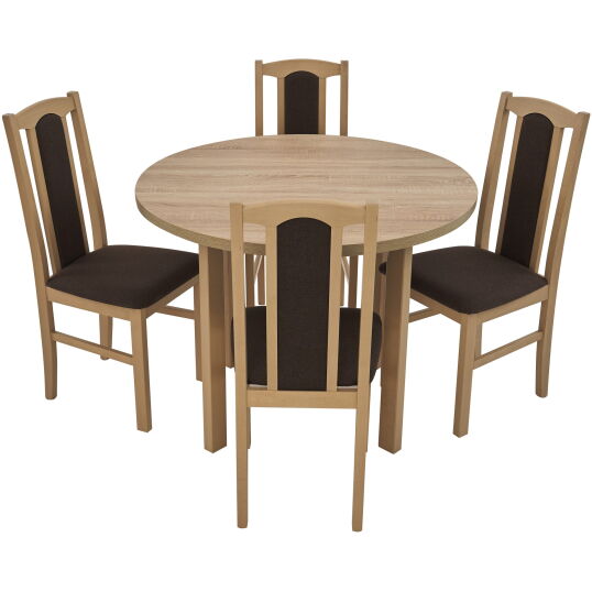 Lateral Set masa cu 4 scaune tapitate MB 12 Poli2 si S 37 Boss7 S6 Sonoma lemn masiv de fag si stofa scaled 1