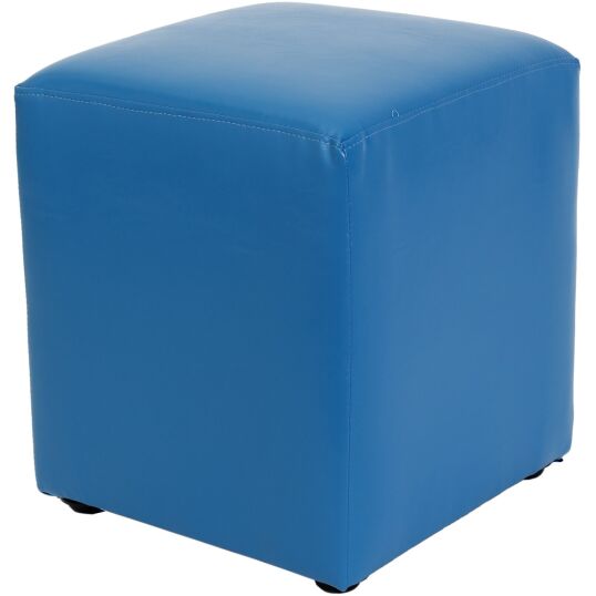 Taburet Cube albastru piele ecologica 2