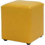Taburet Cube galben piele ecologica 1