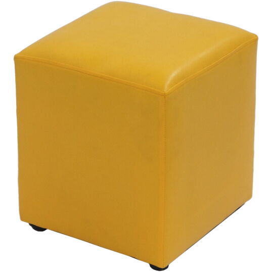 Taburet Cube galben piele ecologica 2