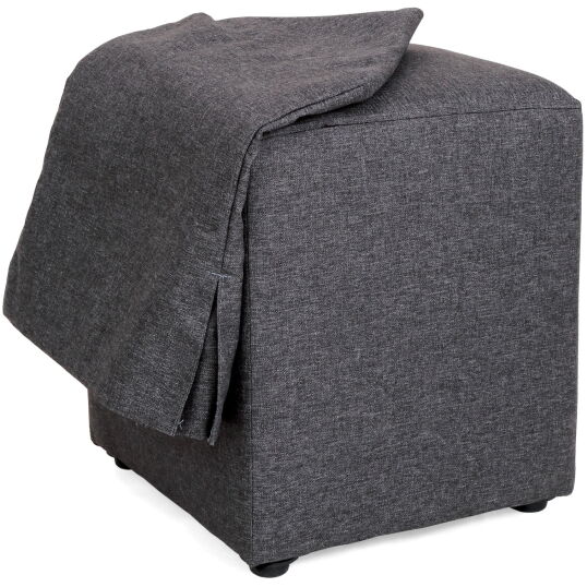 Husa taburet Cube, gri, stofa, 38x45x38 cm - imagine 4