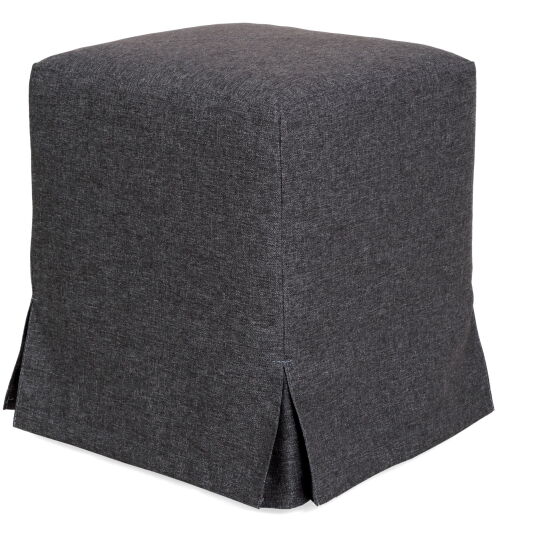 Husa taburet Cube, gri, stofa, 38x45x38 cm