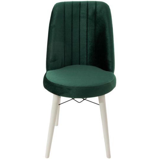 Scaun din lemn masiv, tapitat, 46x94x47 cm, Sardinia, Verde, 08 - imagine 2