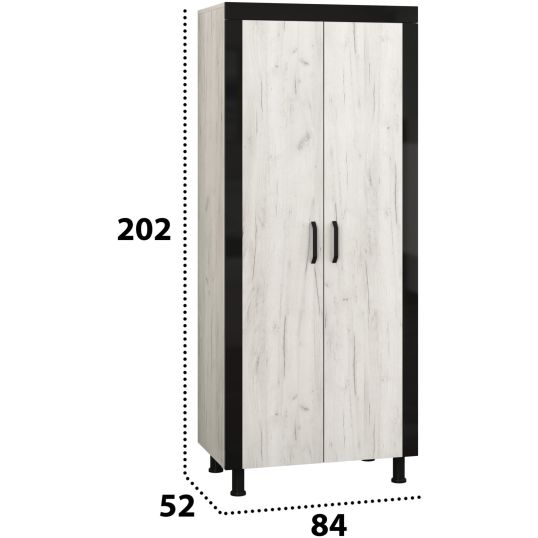 Dressing Omega, Alb murdar, 84x202x52 cm, PAL - imagine 3